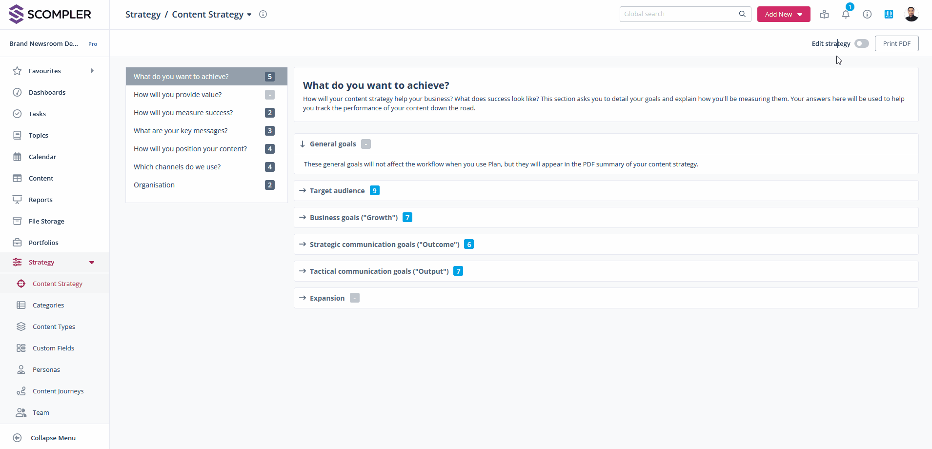 How do I make my strategy parameters only available in certain content